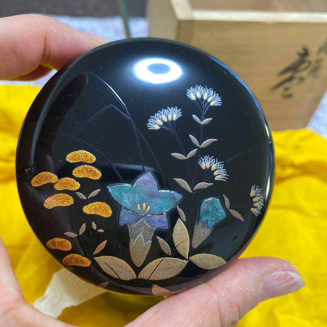 正抱　なつめ　ききょう　花籠　棗　輪島塗　☆正抱☆ 縄手昌晴作