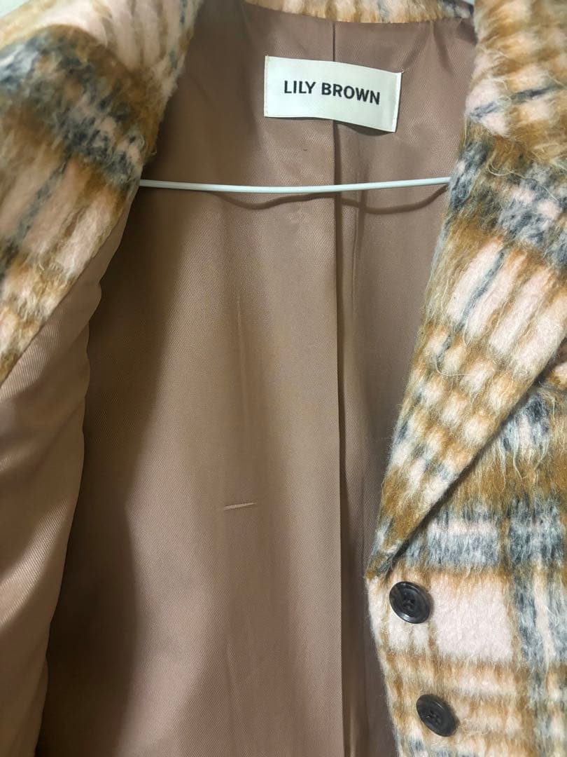 LILY BROWN チェスターコート ベージュ系チェック