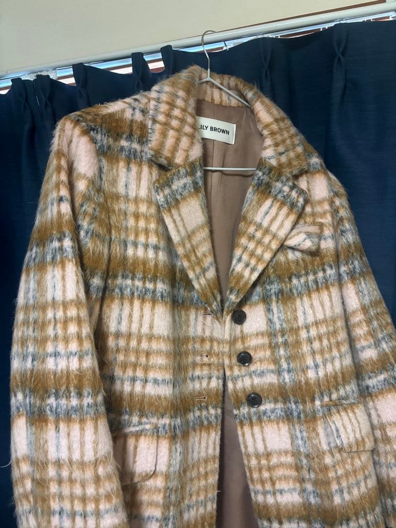 LILY BROWN チェスターコート ベージュ系チェック