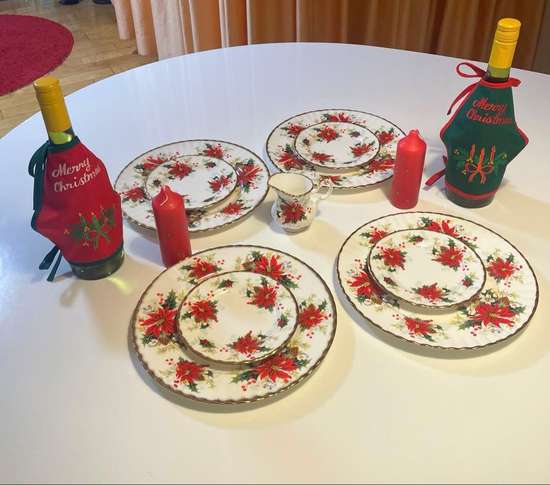  クリスマスポインセチア 食器セット12月15日まで