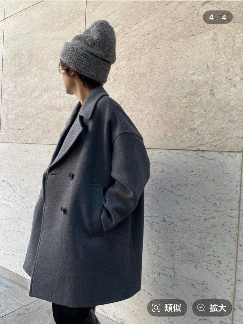 カレンソロジー　メルトンオーバーピーコート　グレー