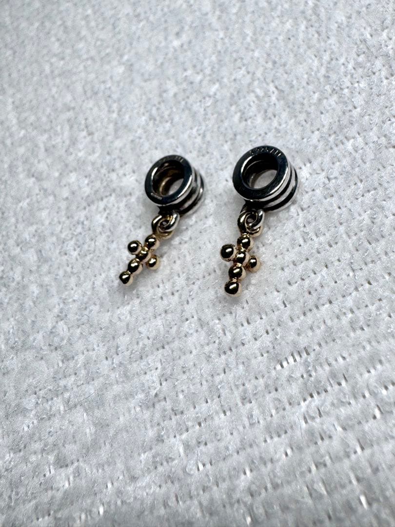 パンドラシルバー925と ❣️14k❣️ゴルド クロスチャーム