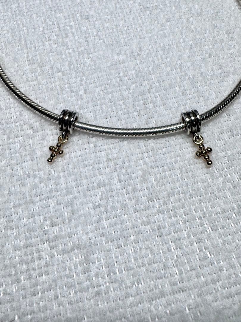 パンドラシルバー925と ❣️14k❣️ゴルド クロスチャーム