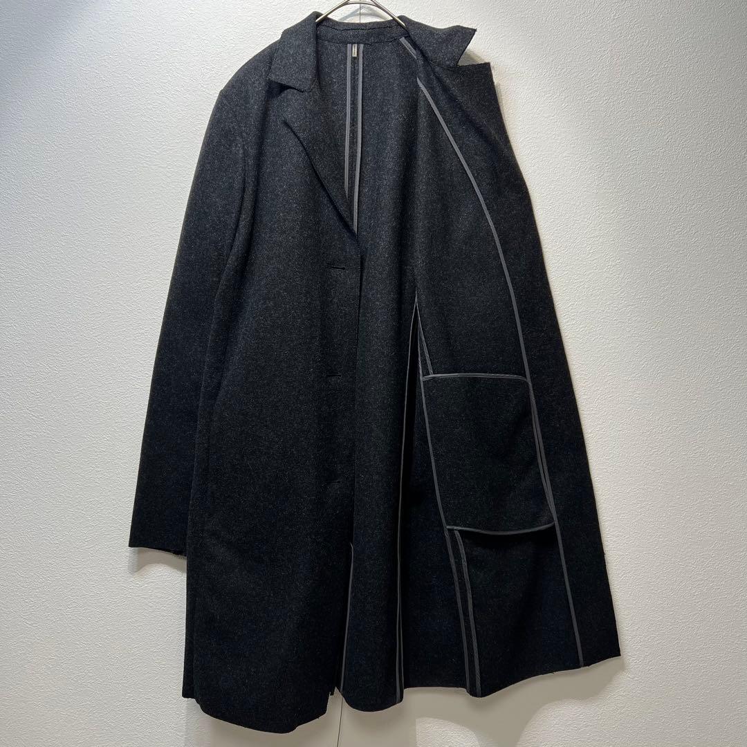 希少 美品 JIL SANDER ウール 3B デザインチェスターコート 36