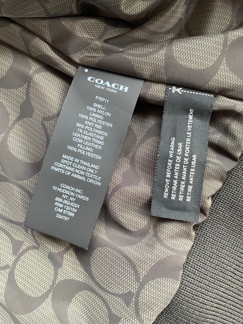 コーチ　MA-1 黒　極美品　F75711 サイズL