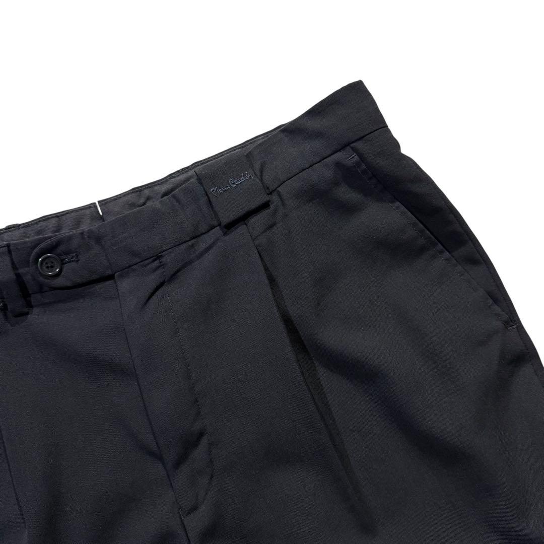 ピエールカルダン メンズ スラックス ビンテージ ワイドパンツ 黒 2タック