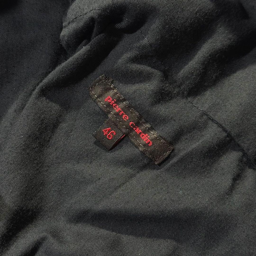 ピエールカルダン メンズ スラックス ビンテージ ワイドパンツ 黒 2タック