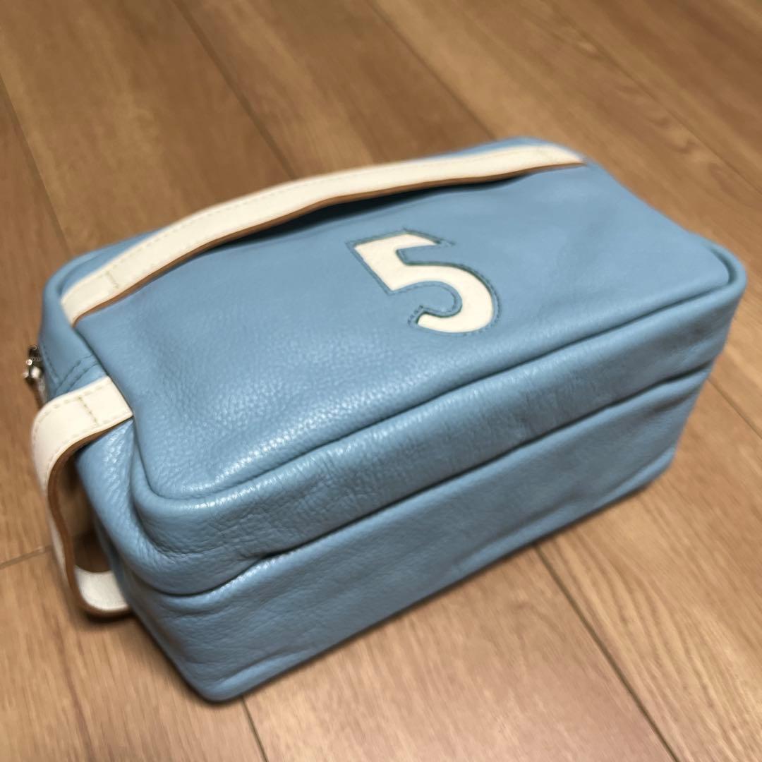 木の庄帆布 未使用 ゴルフ ♯5 ラウンドポーチ 本革バック