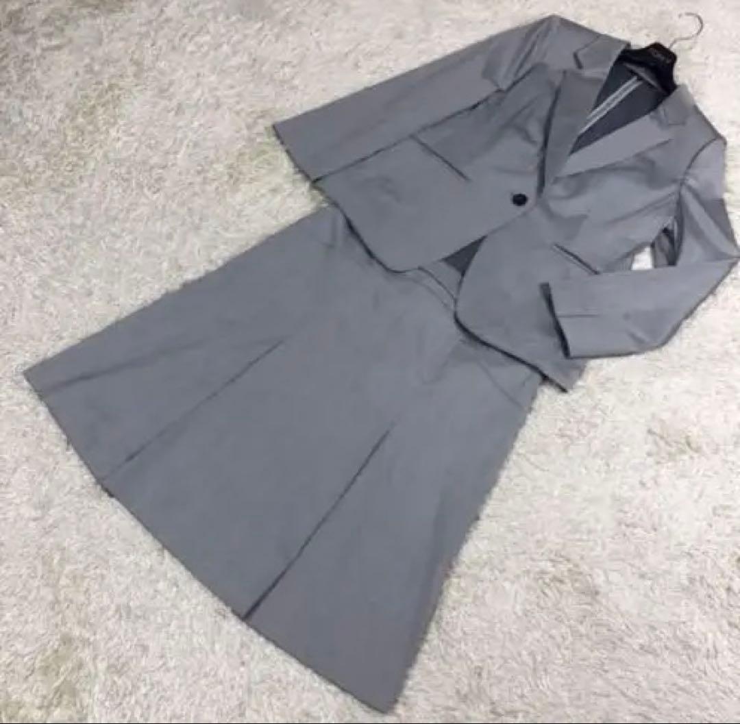 【大きいサイズ】23区 スーツ セットアップ スカート 1B グレー 美品 48