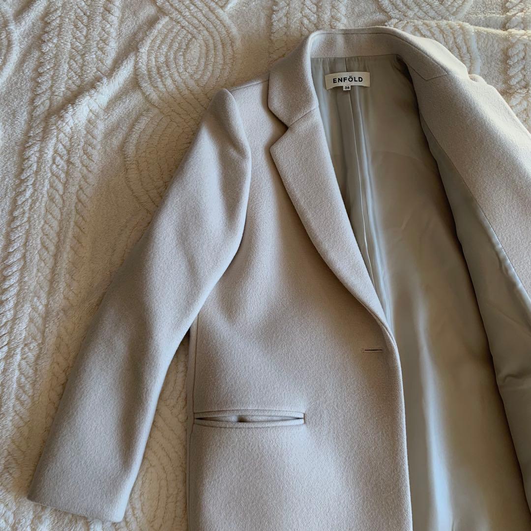 ENFOLD エンフォルド メルトン コクーン チェスターコート 36