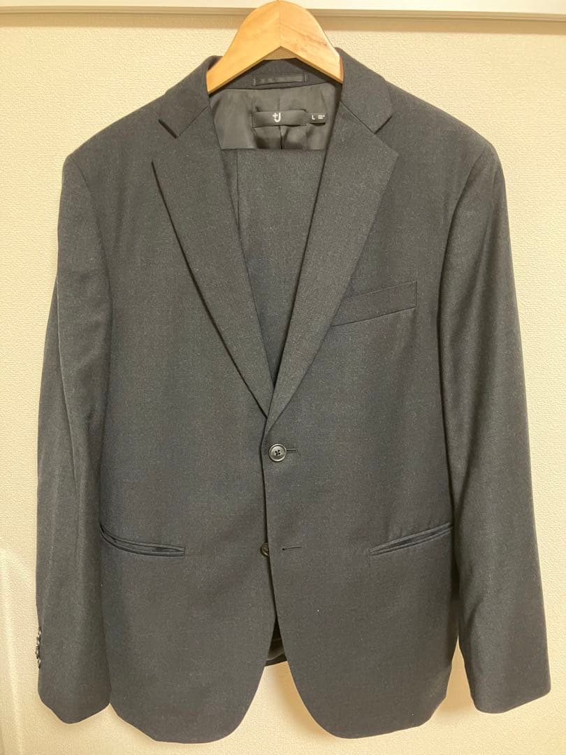 UNIQLO +j ウールジャケット ウールパンツ ダークグレー セットアップ
