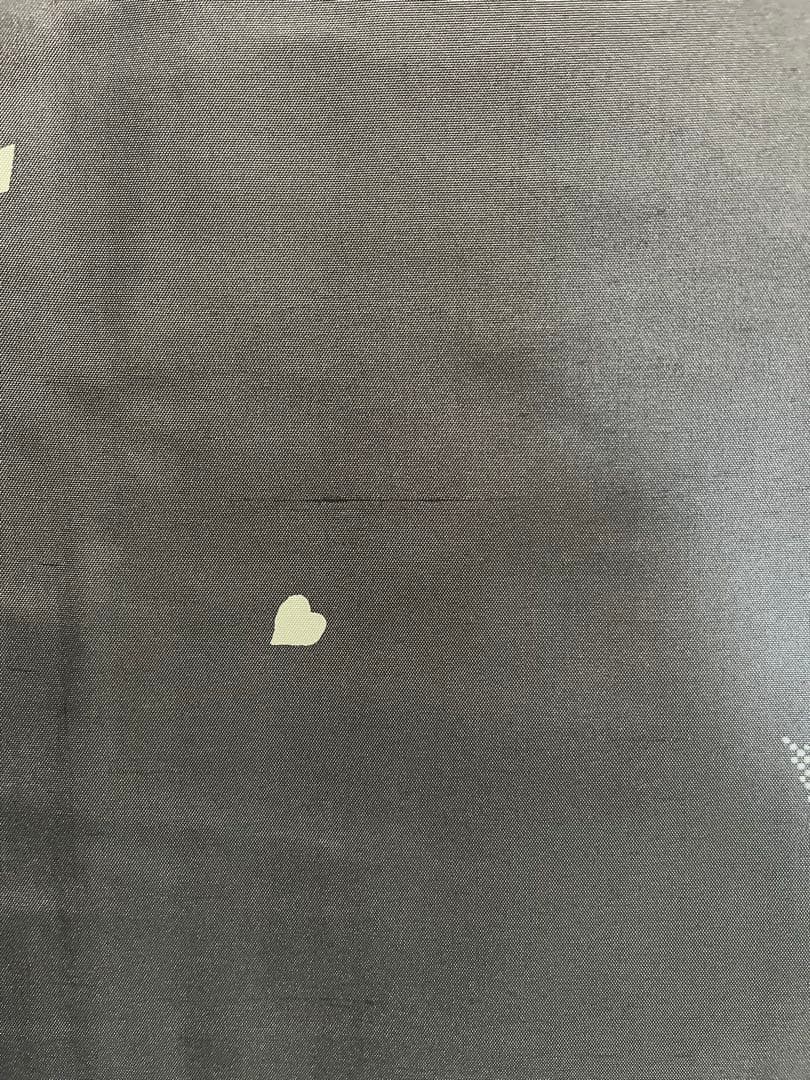 白山紬　グレー　トランプ柄　カジュアル着物