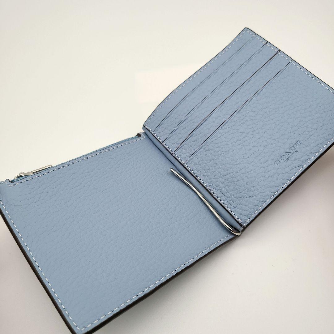 COACH マネークリップ 新品 ライトブルー 新作カラー メンズ ユニセックス