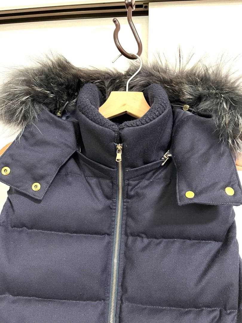 TATRAS ダウンベスト　 ウール　リアルファー　ネイビーサイズ3 証明書付き