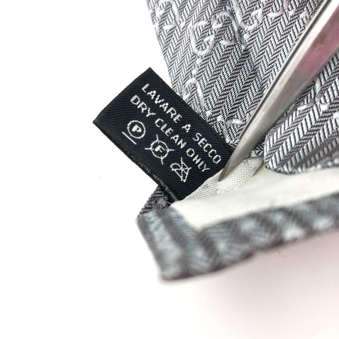 グッチ GUCCI ネクタイ GG 柄 ストライプ シルバー シルク