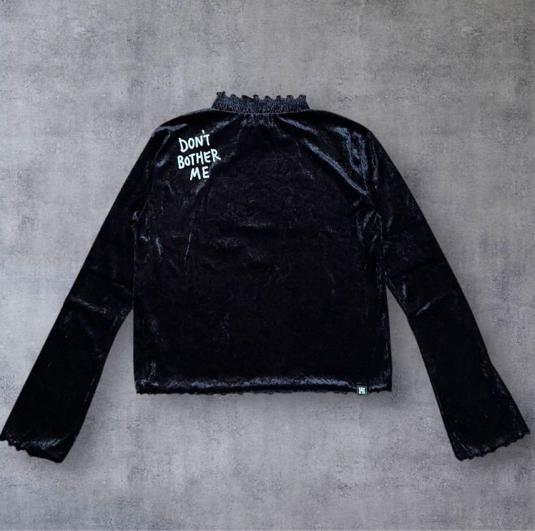HYSTERIC GLAMOUR 長袖ベロアプルオーバー　トップス 黒　フリー