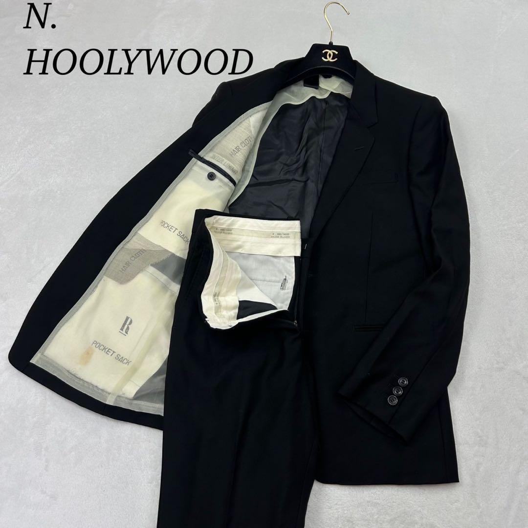 G654 M エヌハリウッド コンパイルライン スーツ上下 ブラック メンズ