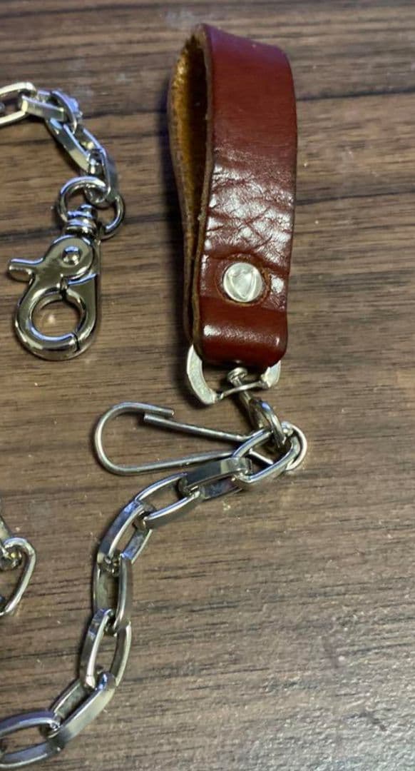 HTCレザー ウォレットチェーン ブラウン シルバー