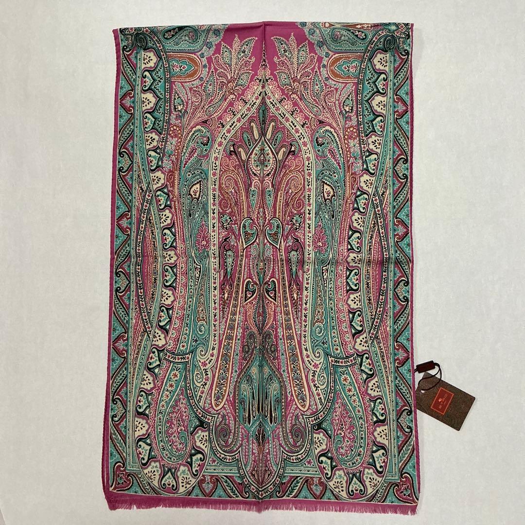 洗練されたデザイン　ETRO 正規品　ペイズリー スカーフ　ショール　D