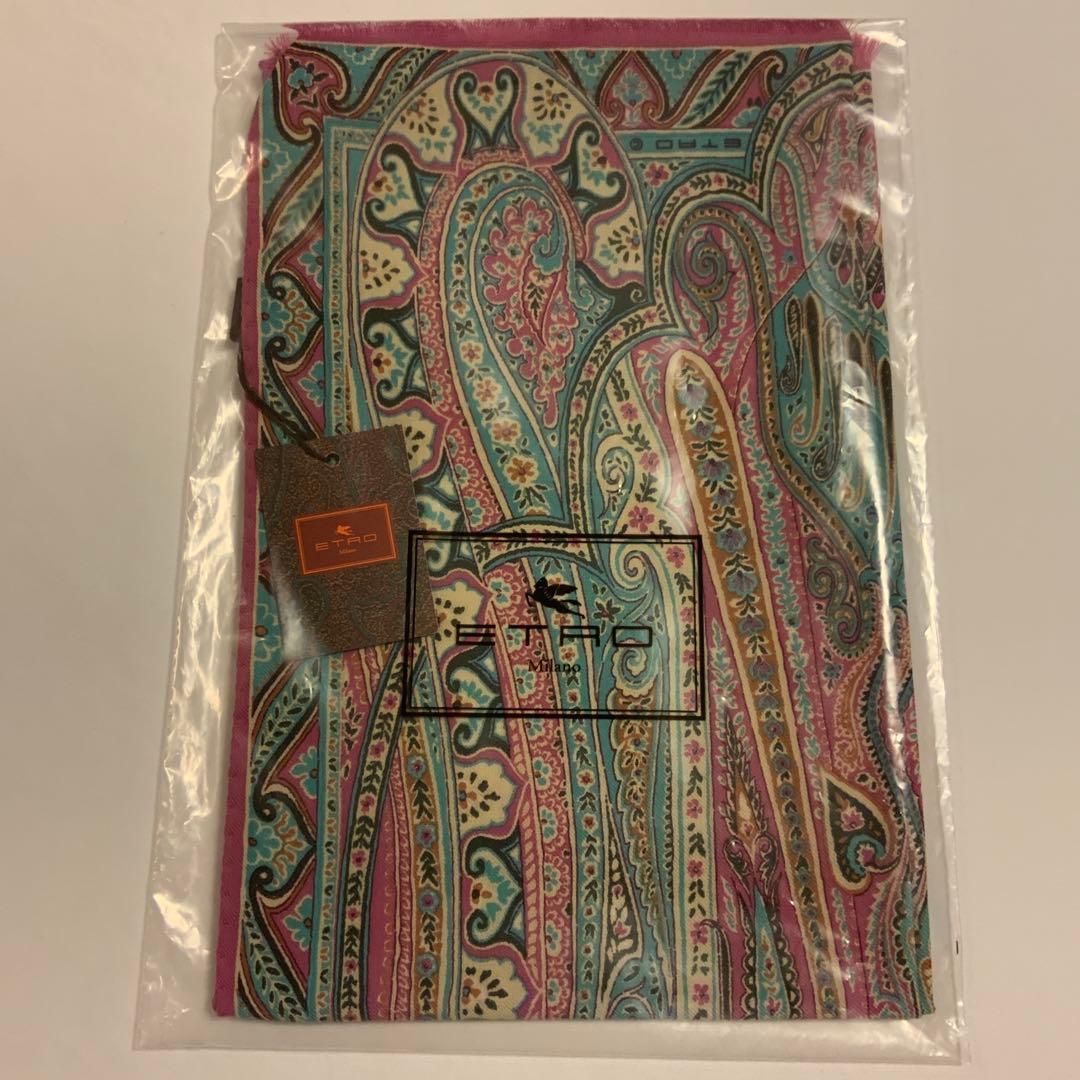 洗練されたデザイン　ETRO 正規品　ペイズリー スカーフ　ショール　D