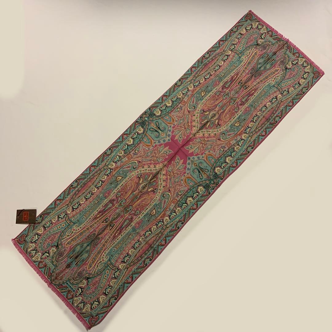 洗練されたデザイン　ETRO 正規品　ペイズリー スカーフ　ショール　D