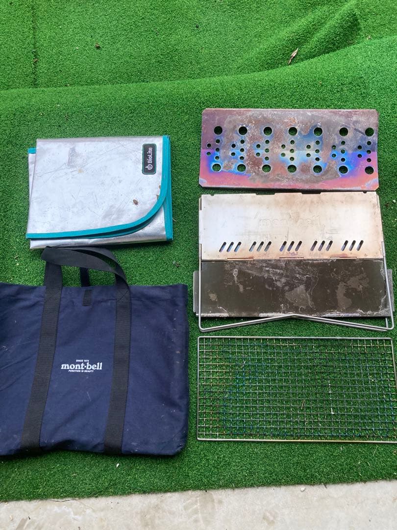 フォールディングファイヤーピット mont-bell 焚き火台 収納バッグ付き