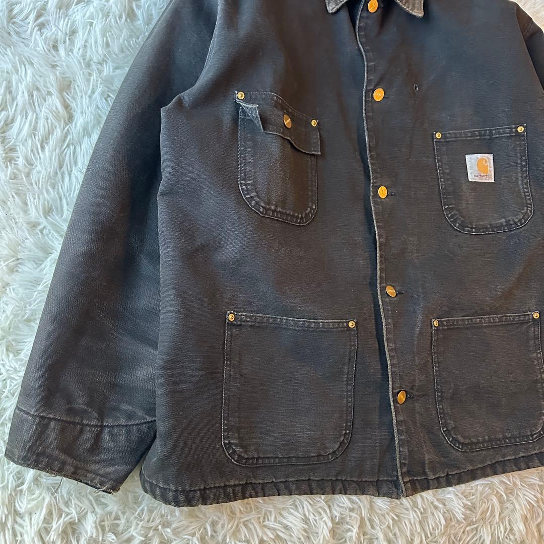 90s Carhartt ミシガンチョアコート ブランケット ブラック L相当