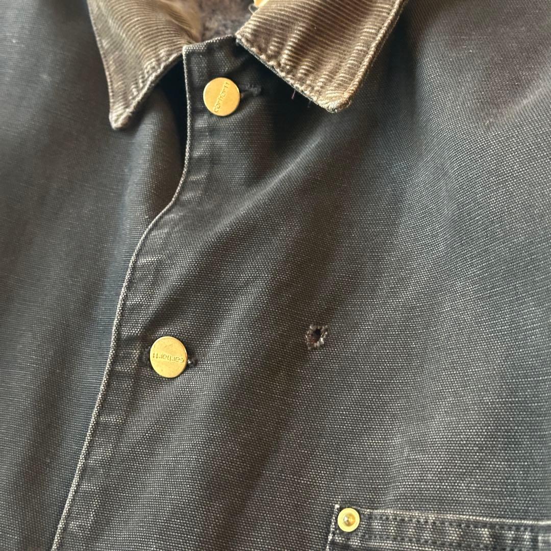 90s Carhartt ミシガンチョアコート ブランケット ブラック L相当