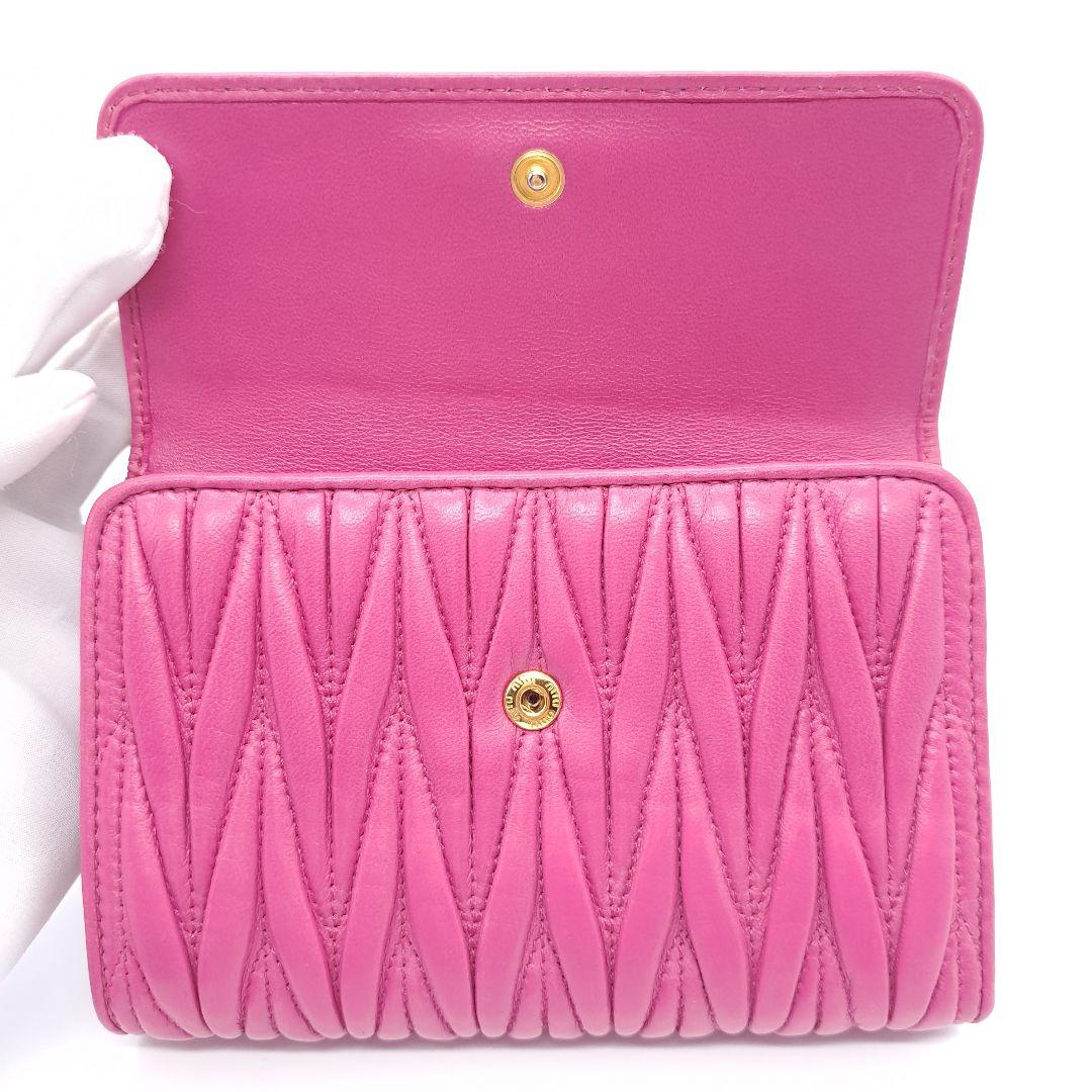 MIU MIU ミュウミュウ マテラッセ 二つ折 財布 ピンク