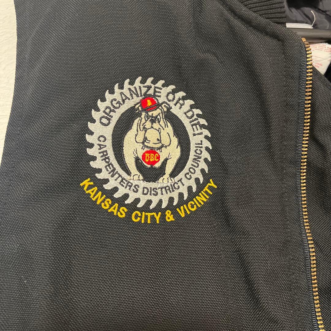 【USA製】Carhartt カーハート裏キルティングベストブラックL古着