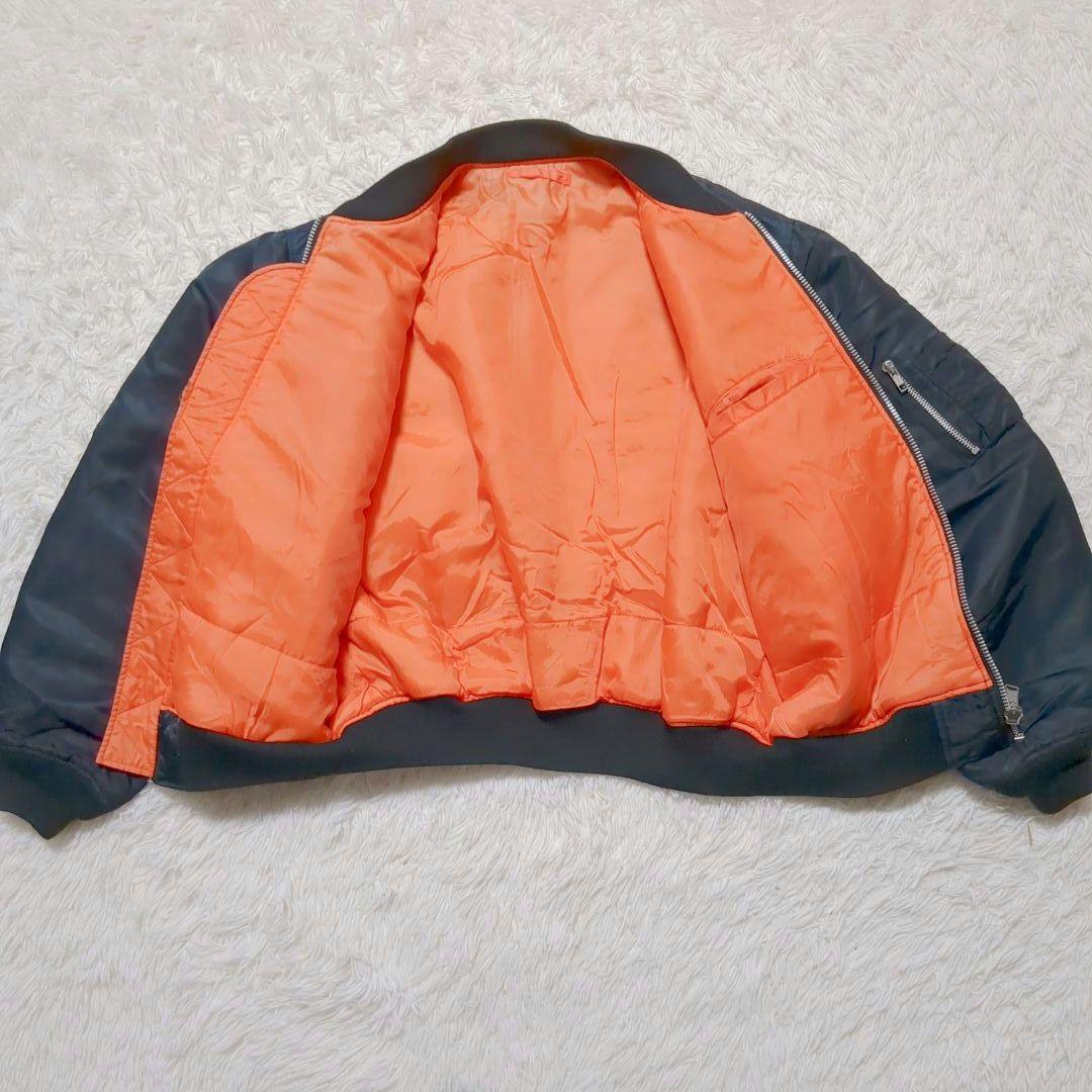 s.sOLD UNIQLOMA-1ジャケット L ブラック オレンジ裏地