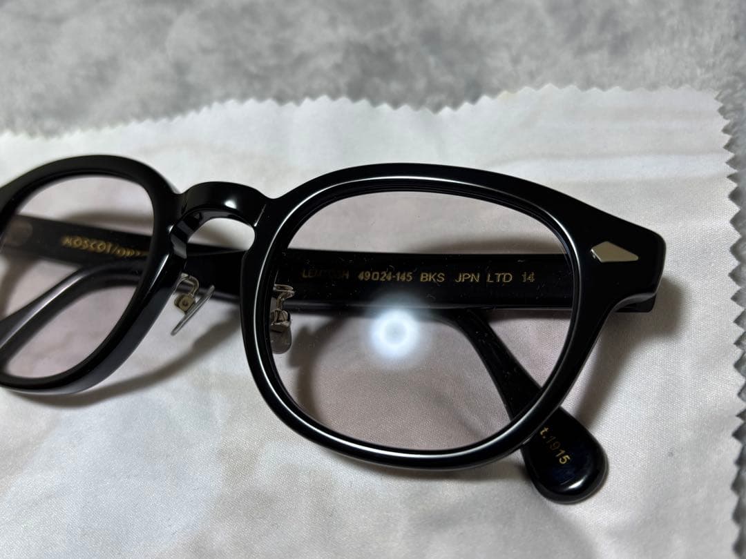 美品　MOSCOT LEMTOSH JPN LTD 49mm 度無しレンズ