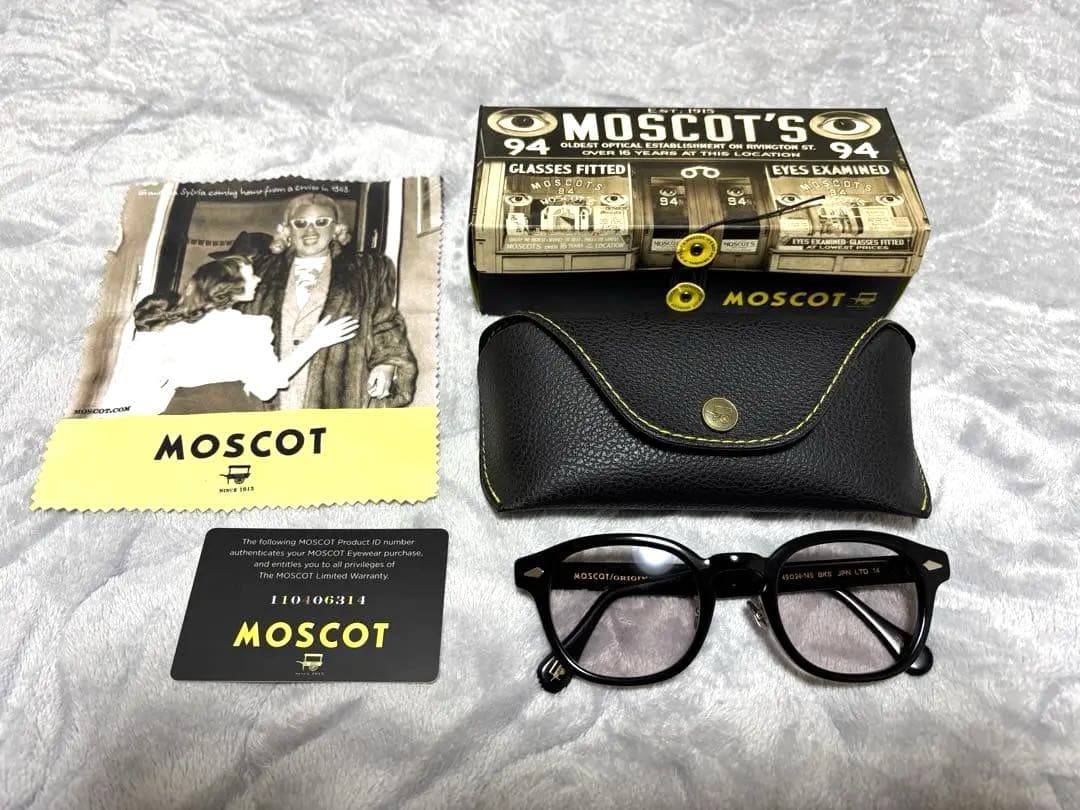 美品　MOSCOT LEMTOSH JPN LTD 49mm 度無しレンズ