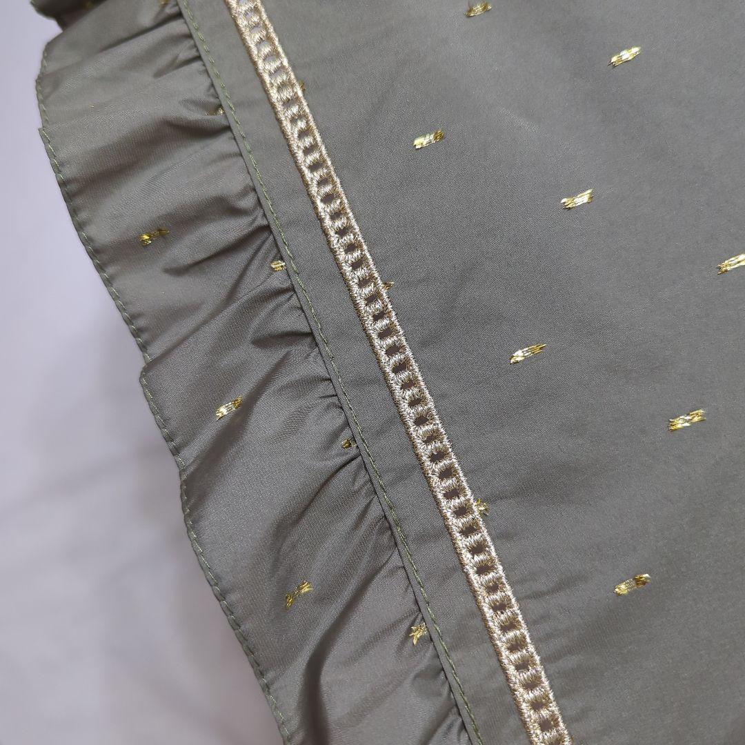 未使用✨ジルスチュアート 晴雨兼用傘 日傘トップフラット フリル ラメ カーキ