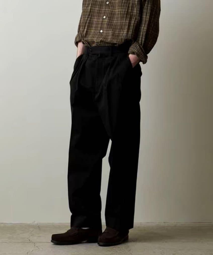 Steven Alan ウエポンニドムツープリーツドレストラウザーズ　M 黒