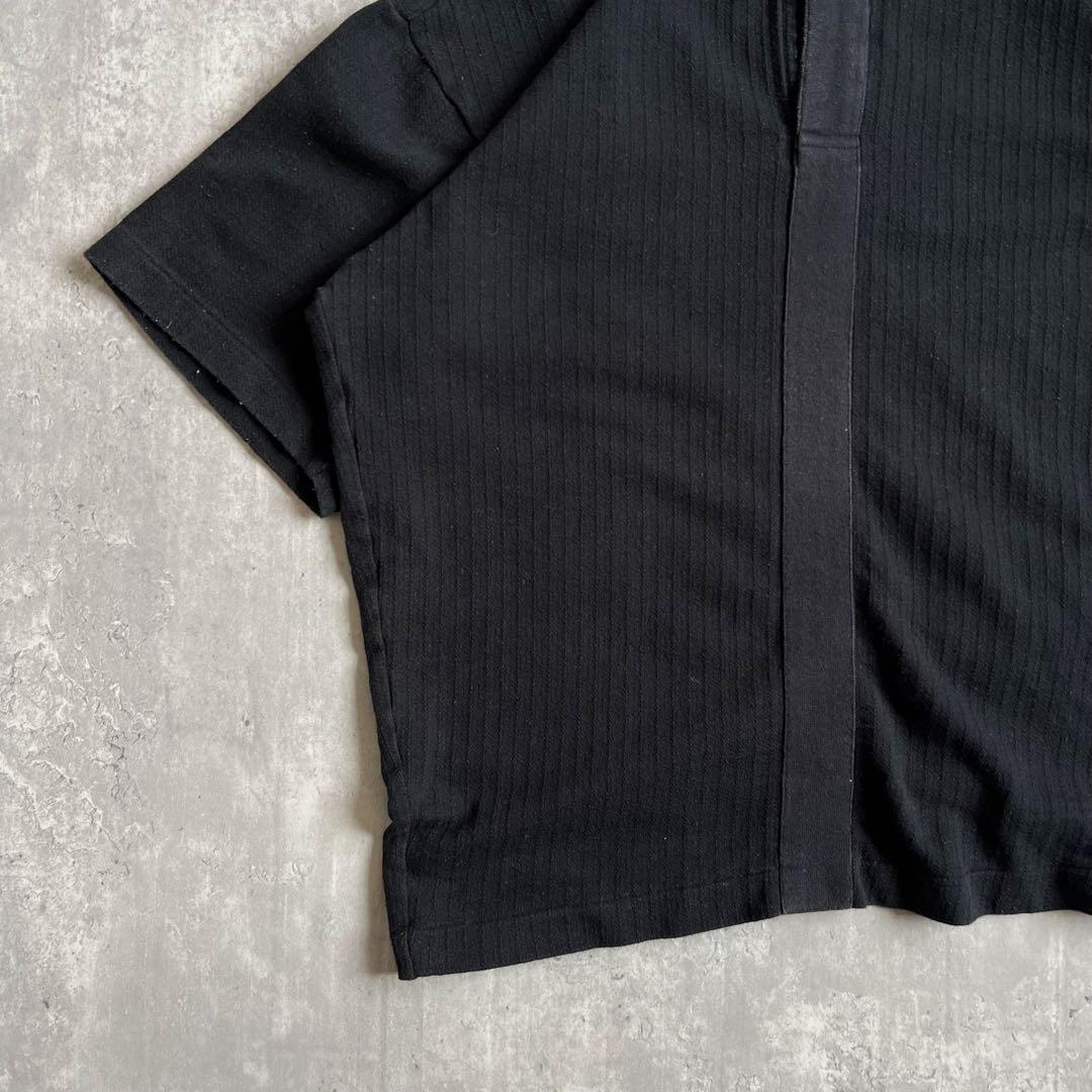 80s　筆タグ　イッセイミヤケメン　アーカイブ　ポロシャツ　ブラック　Fサイズ
