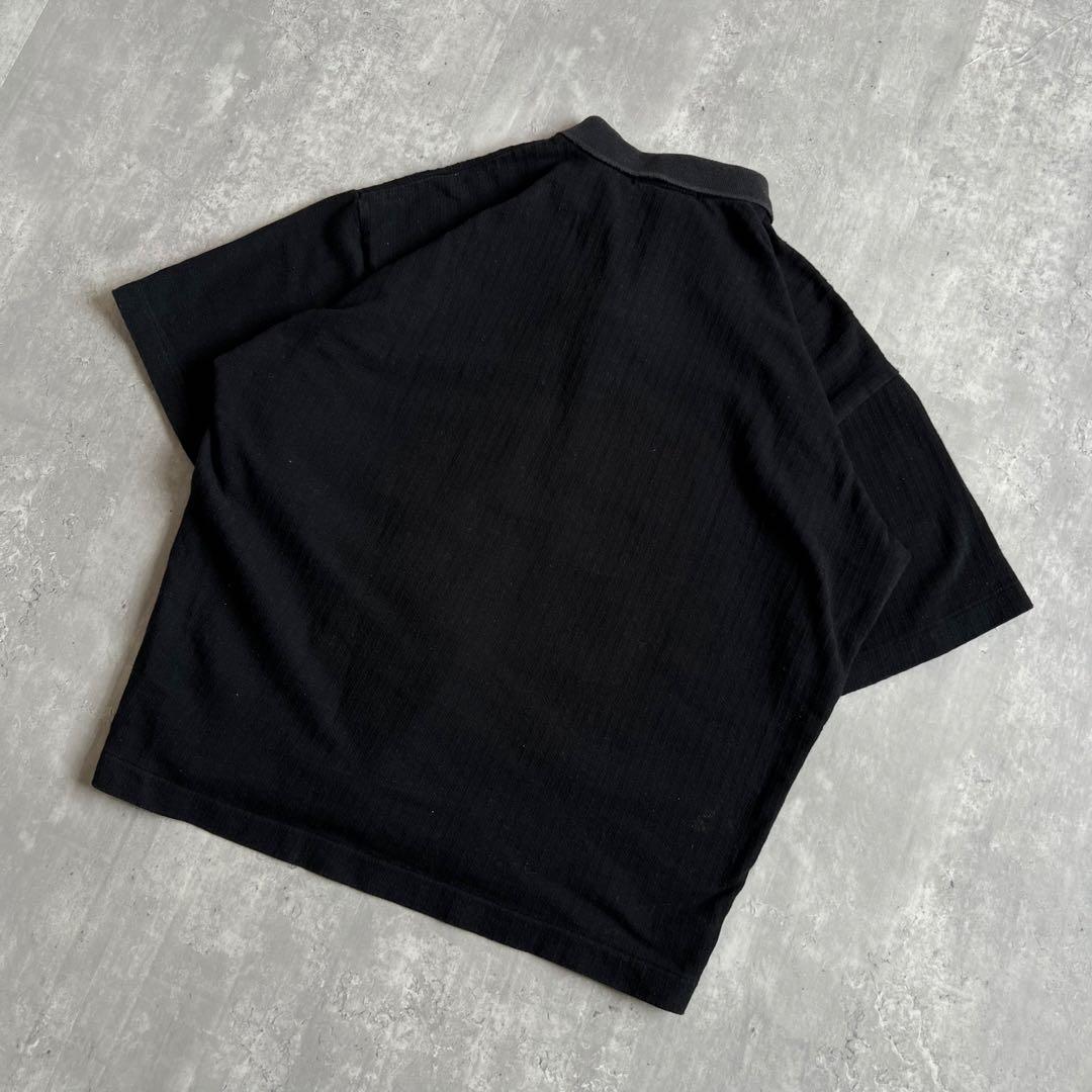 80s　筆タグ　イッセイミヤケメン　アーカイブ　ポロシャツ　ブラック　Fサイズ