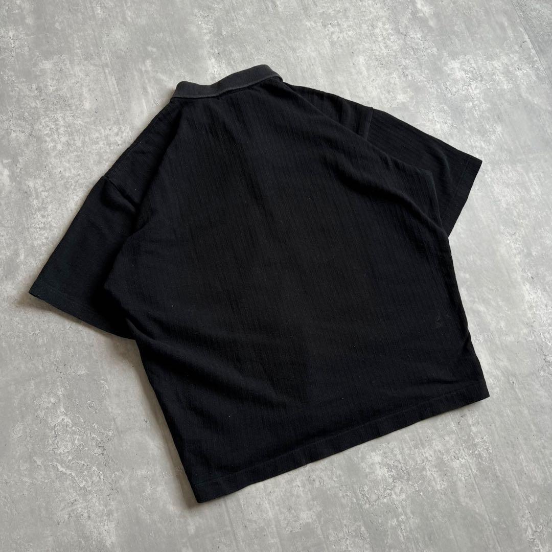 80s　筆タグ　イッセイミヤケメン　アーカイブ　ポロシャツ　ブラック　Fサイズ