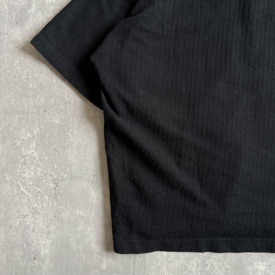 80s　筆タグ　イッセイミヤケメン　アーカイブ　ポロシャツ　ブラック　Fサイズ