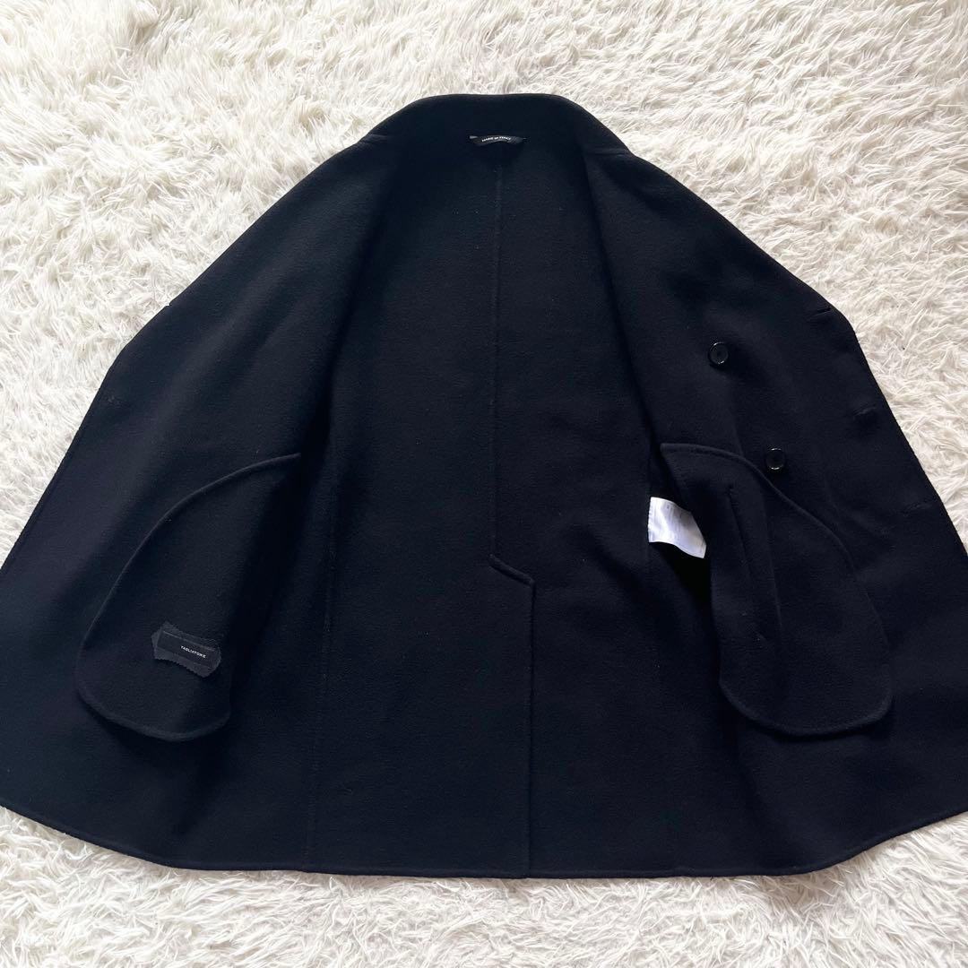 <美品>TAGLIATORE STENダブルフェイス ブラック ウールコート44
