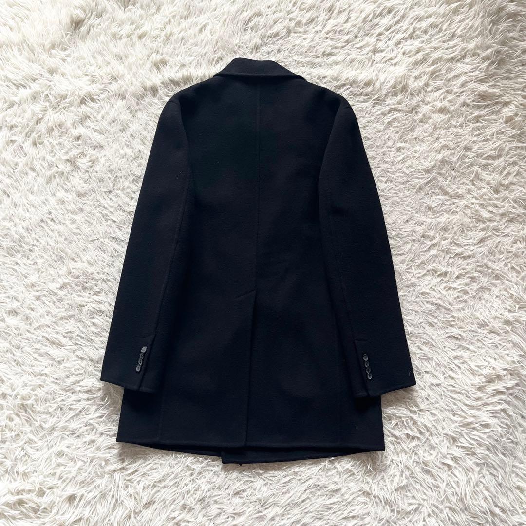 <美品>TAGLIATORE STENダブルフェイス ブラック ウールコート44