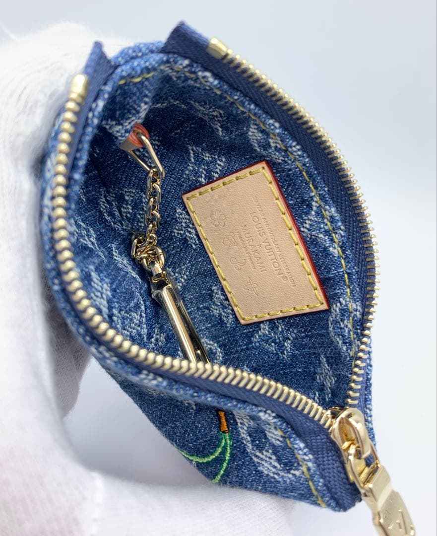 ルイヴィトン LV × TM ポシェット　クレ　ケース　村上隆　デニム