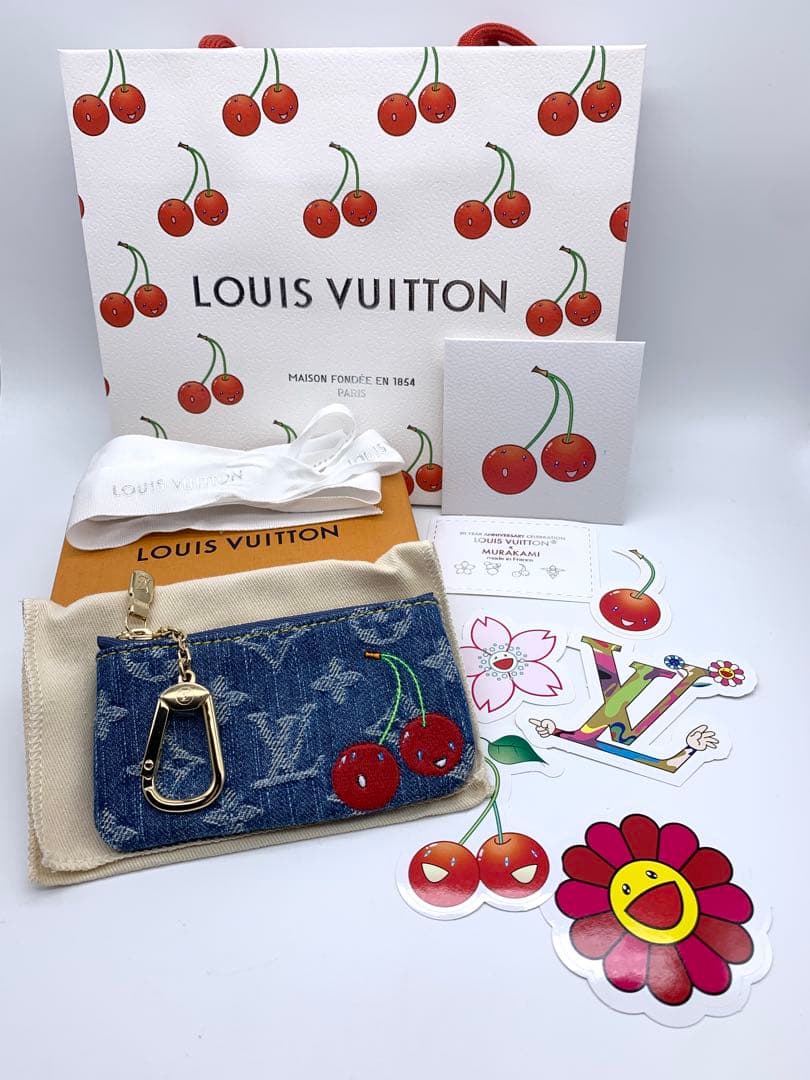 ルイヴィトン LV × TM ポシェット　クレ　ケース　村上隆　デニム