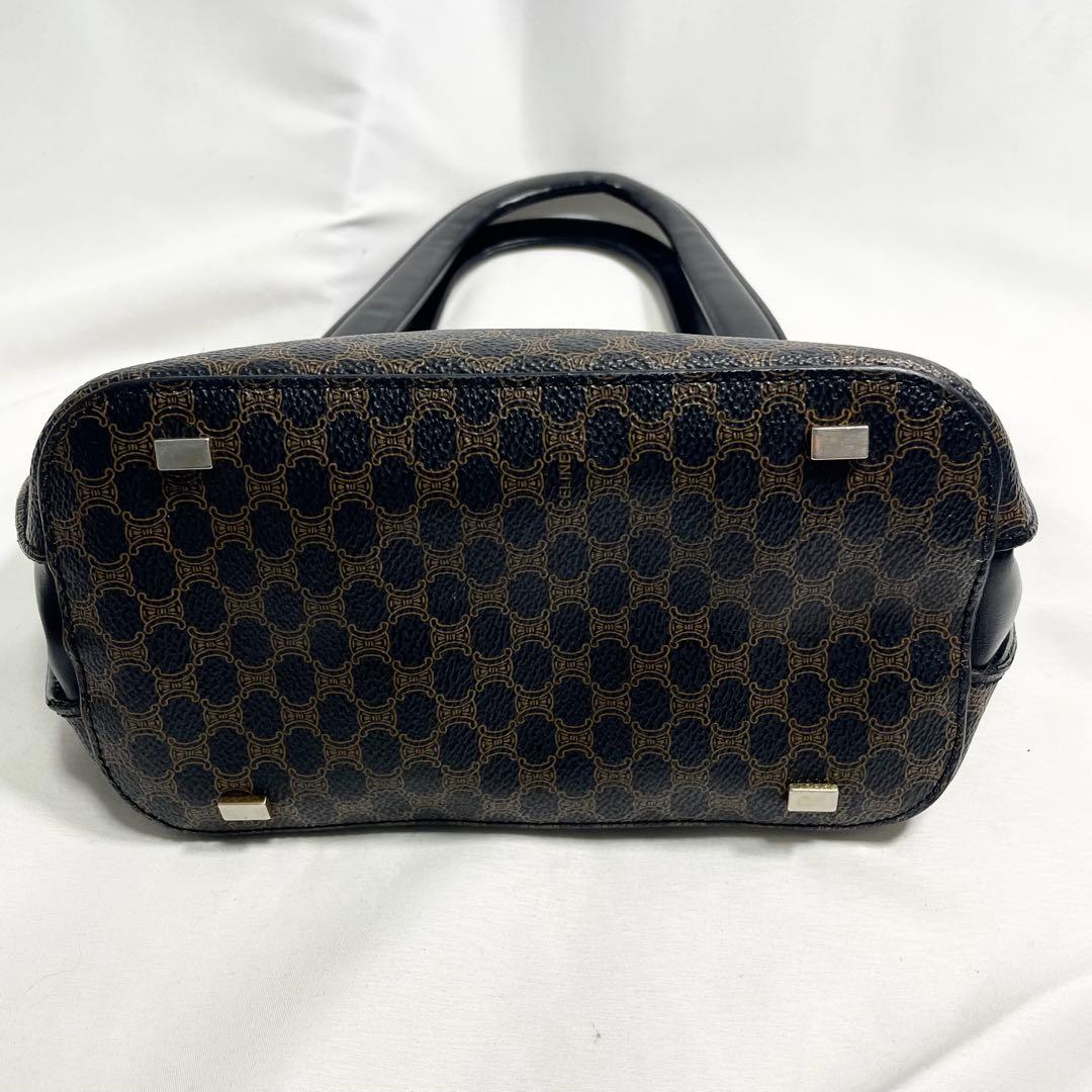 セリーヌ 黒 マカダム プレート ロゴ 金具 2way PVC レザー 大容量