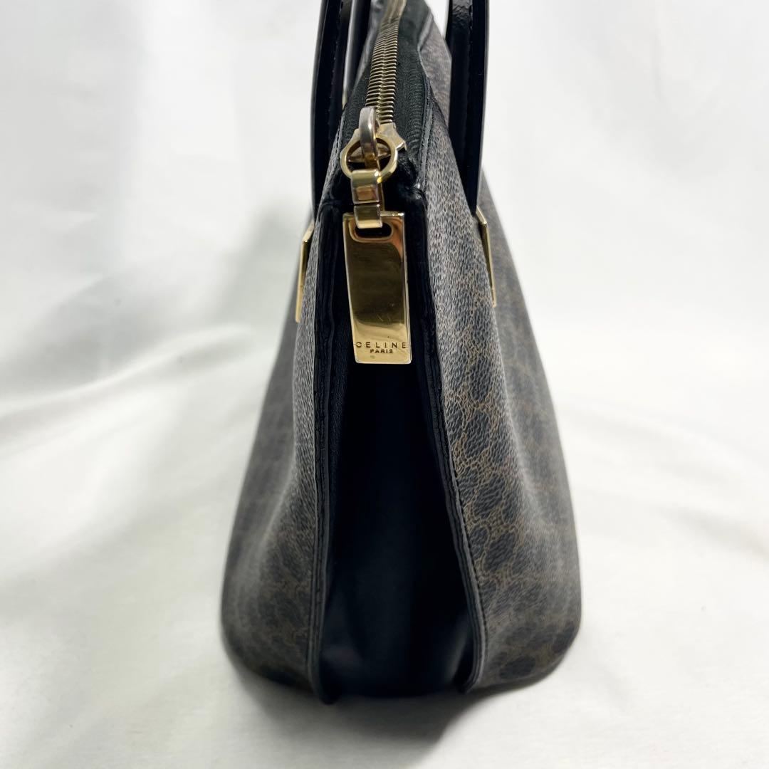 セリーヌ 黒 マカダム プレート ロゴ 金具 2way PVC レザー 大容量