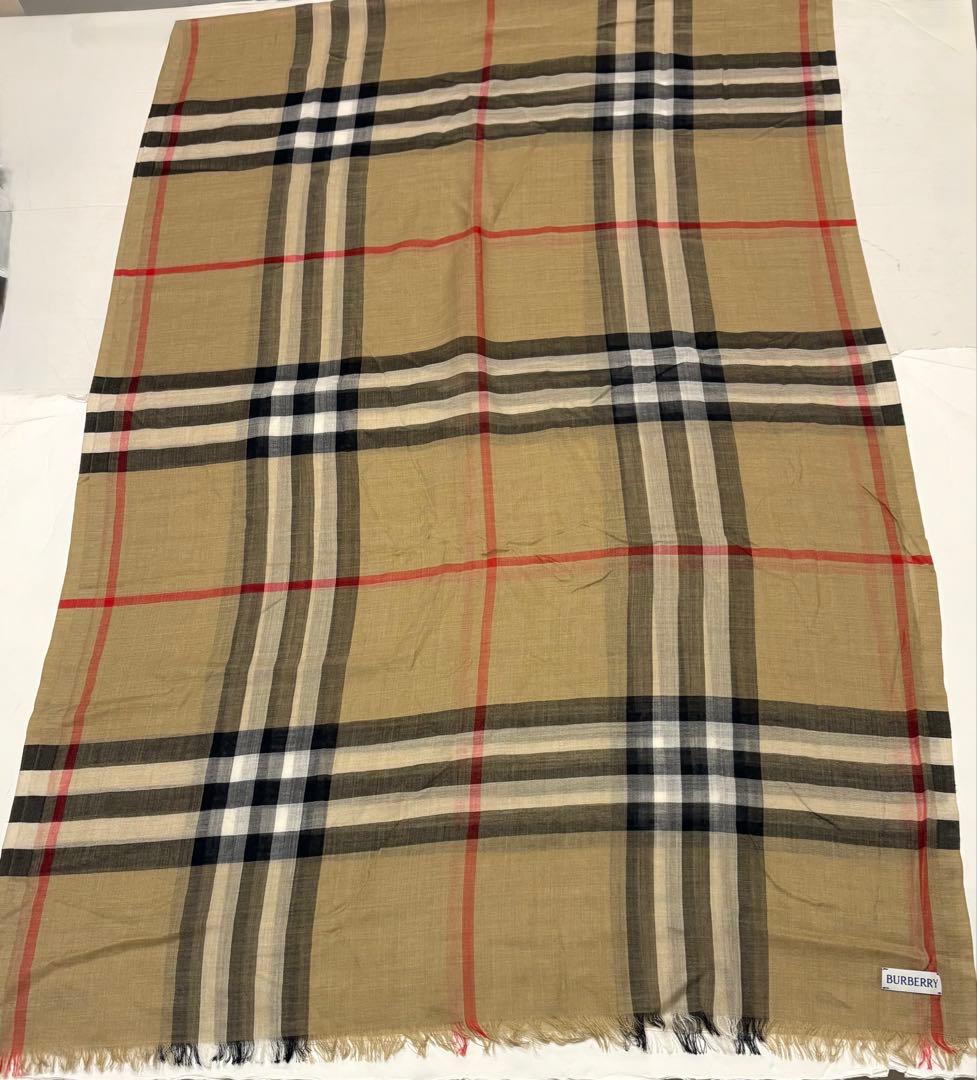 美品☆バーバリー　ノバチェック　大判ストール ショール 長方形スカーフ ロゴ
