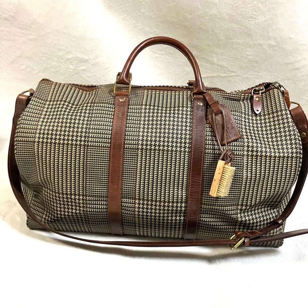ヴィンテージ ポロラルフローレン 千鳥格子 チェック ボストンバッグ 2way