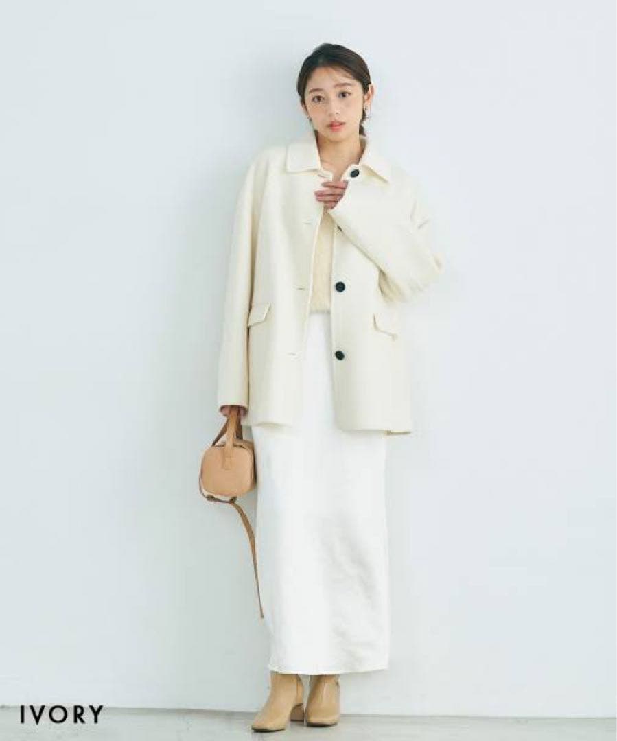 ベースメント【MAAYA DESIGN】リバーミドルコート　ホワイト