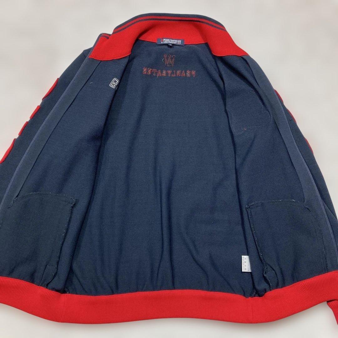 未使用級 パーリーゲイツ ドライバーズニット 25周年記念品 紺 赤 サイズ5