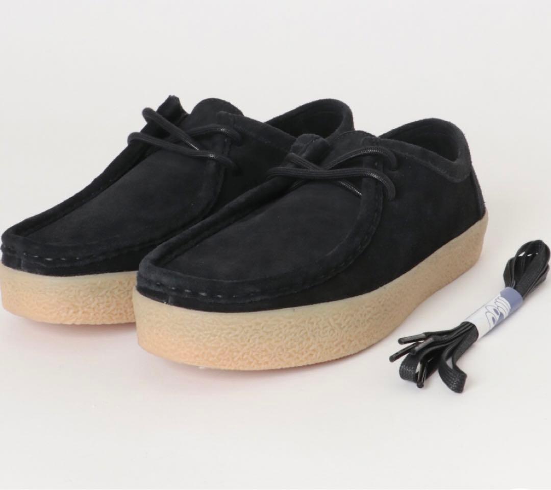 黒 スエード ローカットシューズ